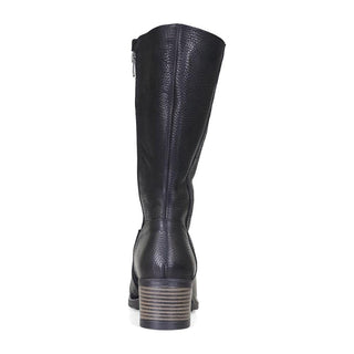 Women’s Black Knee-High Boots – Tumbled Leather – Low Block Heel Van-Dal Shoes
