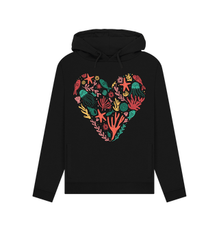 organic cotton heart-shaped coral hoodie