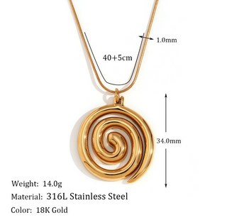 Gold Spiral Necklace