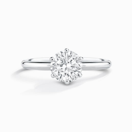 1 Carat Round Solitaire Moissanite Engagement Ring | Sterling Silver | D Colour Vianne Jewellery