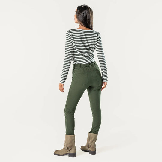 Organic Cotton Stretch Jeggings – Khaki Green Earth Wardrobe