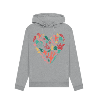 organic cotton heart-shaped coral hoodie