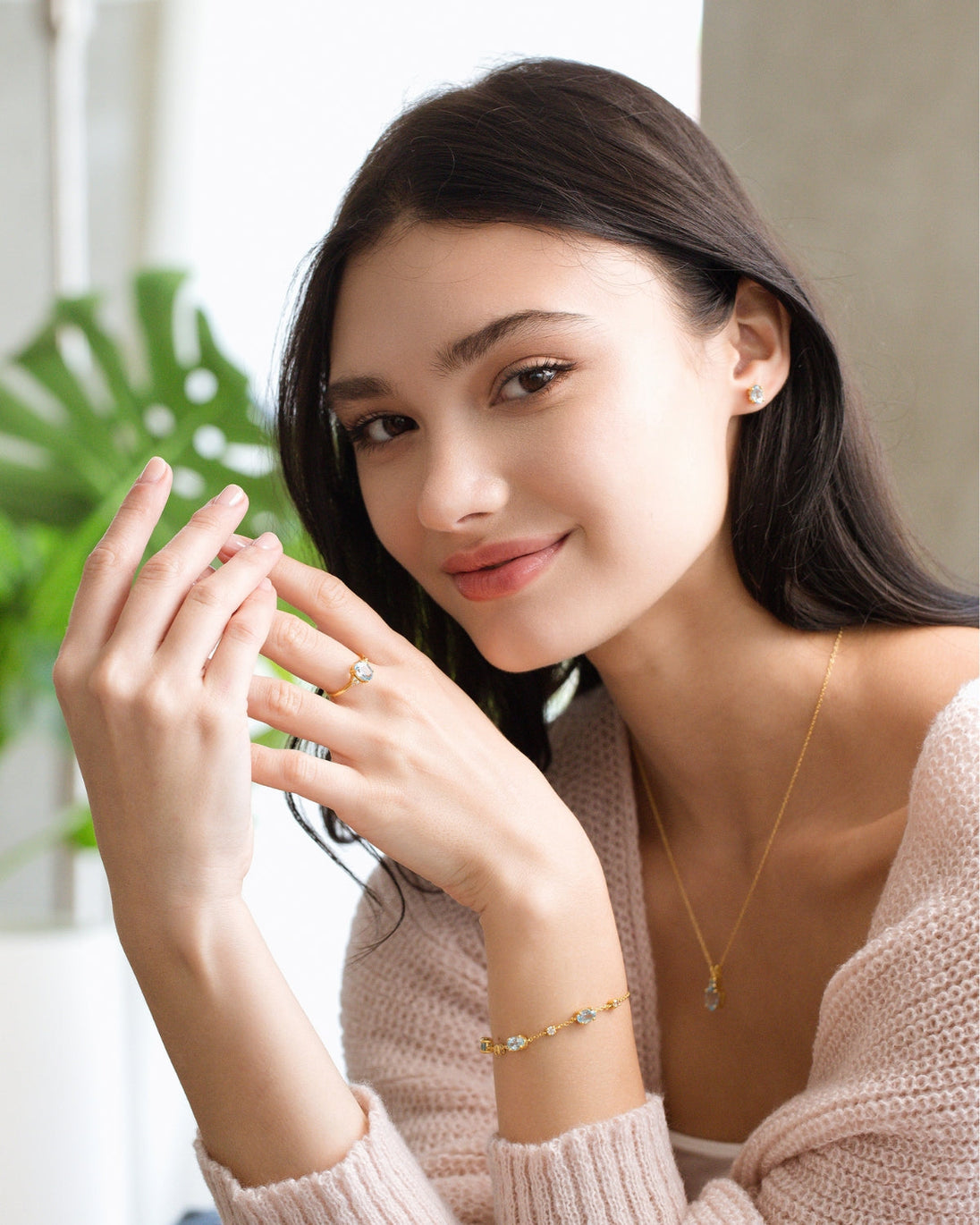 Mini Set 1  - Blue Topaz Jewellery Set in 18k Gold Vermeil Vianne Jewellery