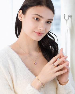 Complete Set - Amethyst Jewellery Set in 18k Gold Vermeil Vianne Jewellery