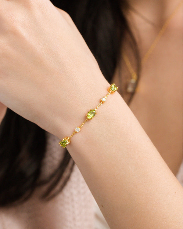 Peridot Bracelet in 18k Gold Vermeil Vianne Jewellery