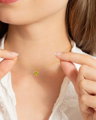 Peridot Solitaire Pendant Necklace in 18k Gold Vermeil Vianne Jewellery