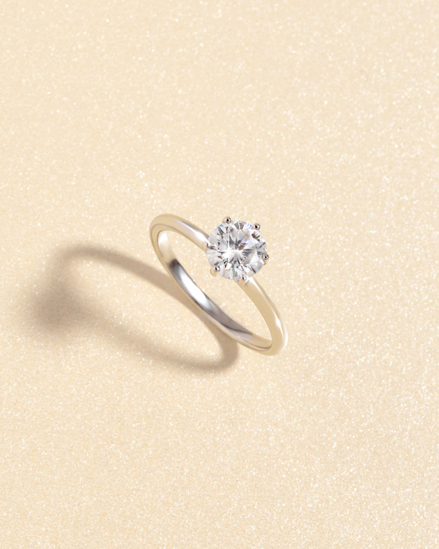 1 Carat Round Solitaire Moissanite Engagement Ring | Sterling Silver | D Colour Vianne Jewellery