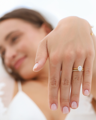 2 ct Oval Solitaire Moissanite Engagement Ring in 18k Gold Vermeil Vianne Jewellery