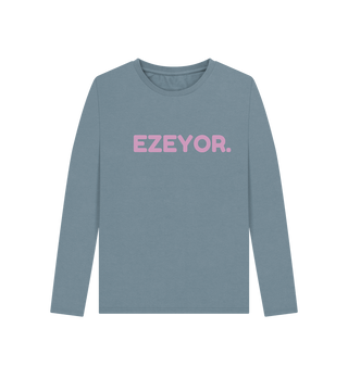 Stone Blue Ezeyor Organic Cotton Long SLeeve Top