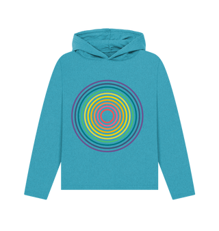 Ocean Blue Organic colorful concentric circle hoodie