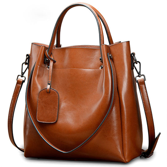 Elegant Women's Genuine Leather Tote Handbag