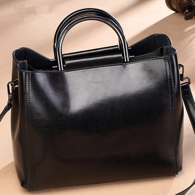 Waxed Cowhide Leather Handbag