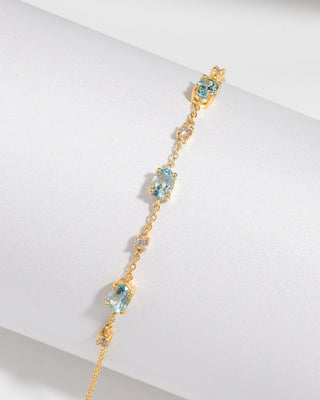 Complete Set - Blue Topaz Jewellery Set in 18k Gold Vermeil Vianne Jewellery