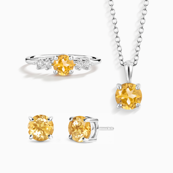 Citrine Everyday Jewellery Gift Set in Sterling Silver Vianne Jewellery