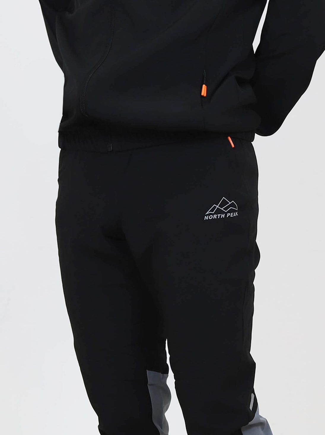 North Peak Glacier Track Pant in black polyester with athletic fit and moisture-wicking fabric