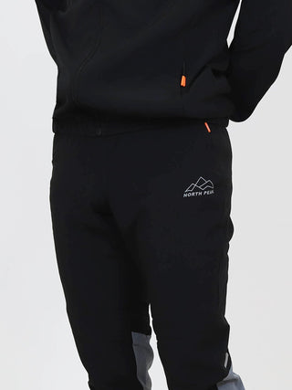 North Peak Glacier Track Pant in black polyester with athletic fit and moisture-wicking fabric
