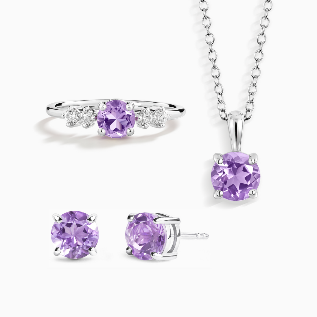 Lavender Amethyst Everyday Jewellery Gift Set in Sterling Silver Vianne Jewellery