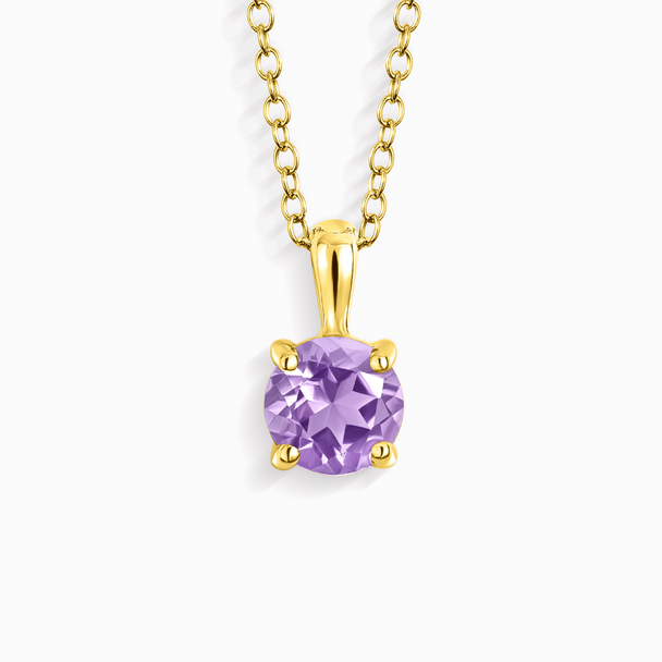 Lavender Amethyst Solitaire Pendant Necklace in 18k Gold Vermeil Vianne Jewellery