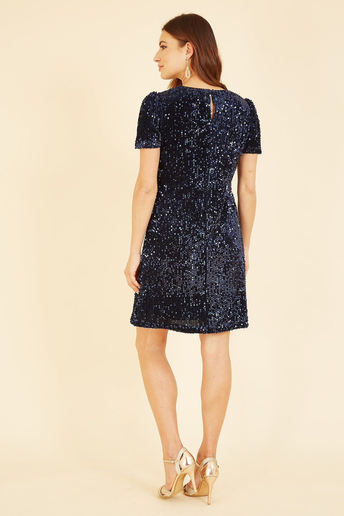 Yumi Navy Sequin Tunic Dress Yumi