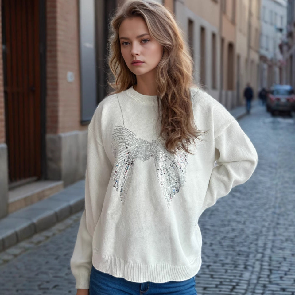 Women's Pearl Embellished Knit Jumper