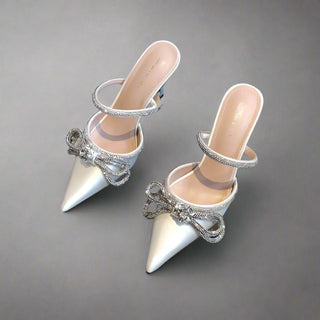 Rhinestone Bow Heels