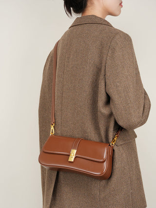 Two-Layer Cowhide Leather Shoulder Bag