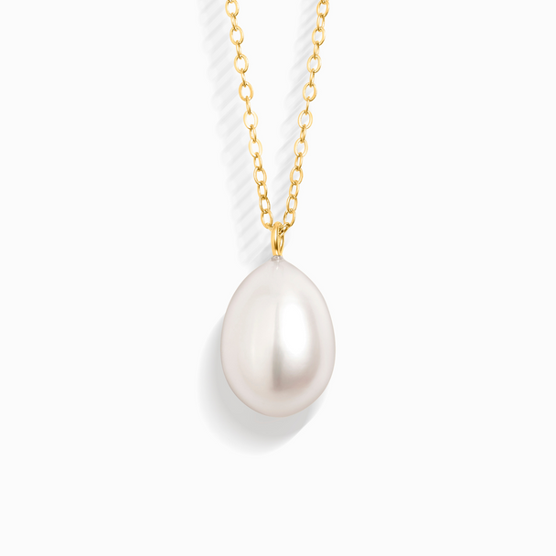 Large Pearl Pendant Necklace in 18k Gold Vermeil Vianne Jewellery