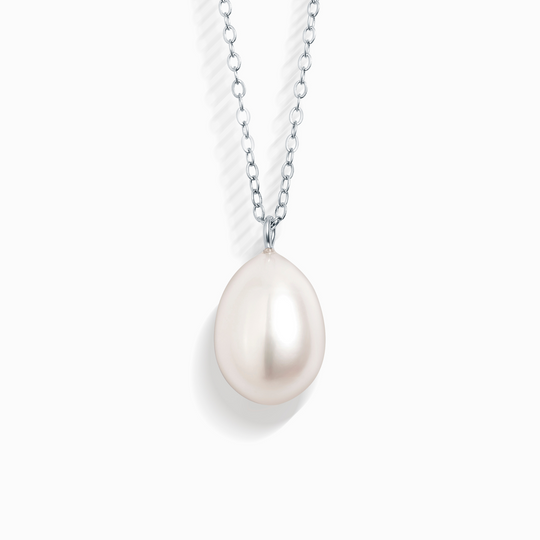 Large Pearl Pendant Necklace | Sterling Silver | 12-13mm Natural Freshwater Pearl Vianne Jewellery