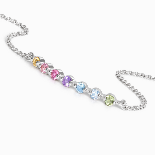 Pastel Rainbow Gemstone Bracelet | Vianne Jewellery | Sterling Silver Vianne Jewellery