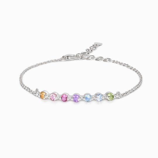 Pastel Rainbow Gemstone Bracelet | Vianne Jewellery | Sterling Silver Vianne Jewellery