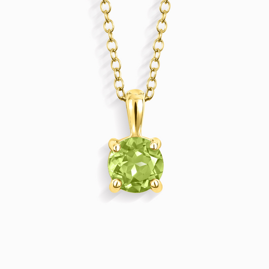 Peridot Solitaire Pendant Necklace | 18k Gold Vermeil | 6mm Natural Gemstone Vianne Jewellery