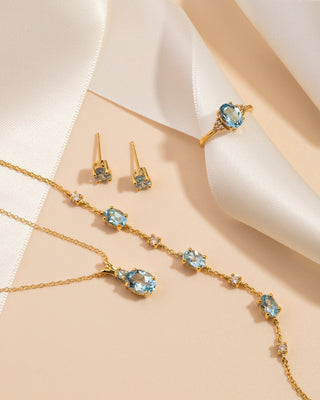 Mini Set 1  - Blue Topaz Jewellery Set in 18k Gold Vermeil Vianne Jewellery