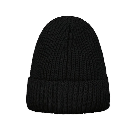 Black Adidas Novel Golf Beanie made of warm polyester and wool blend, designed for cold weather performance
