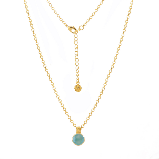 Charis Round Gemstone Necklace | Azuni London 22K Gold | Pariba Onyx Azuni London