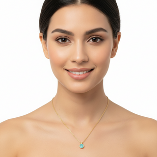 Charis Round Gemstone Necklace Pariba Onyx Azuni London