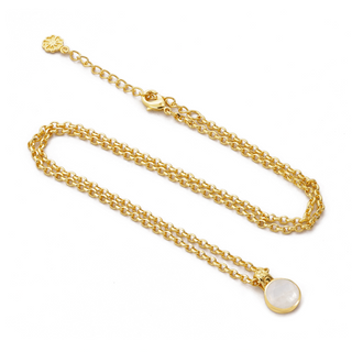 Charis Round Gemstone Necklace Moonstone Azuni London