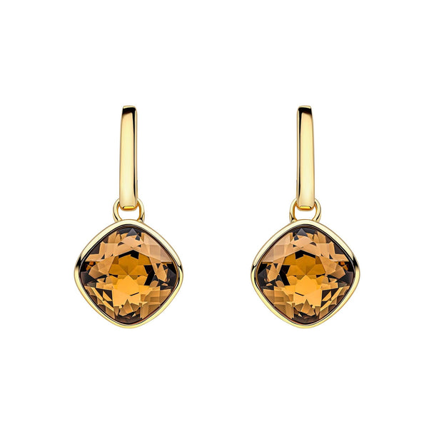 Beginnings Sterling Silver Smoked Topaz crystal Blue Earrings E6479Y Acotis Jewellery