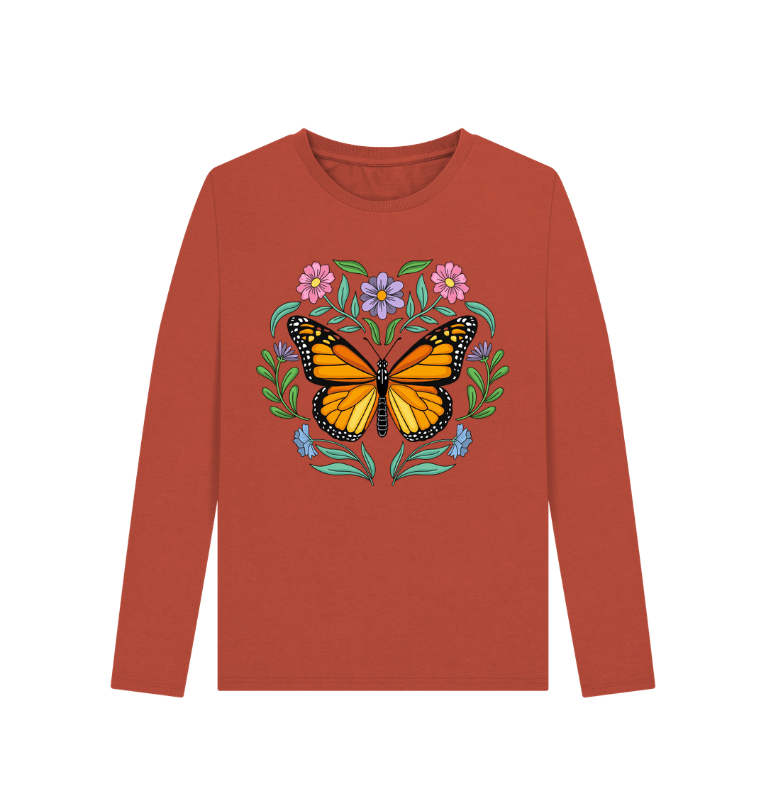 Rust Butterfly Longsleeve Top