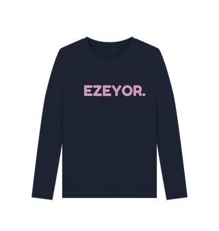 Navy Blue Ezeyor Organic Cotton Long SLeeve Top