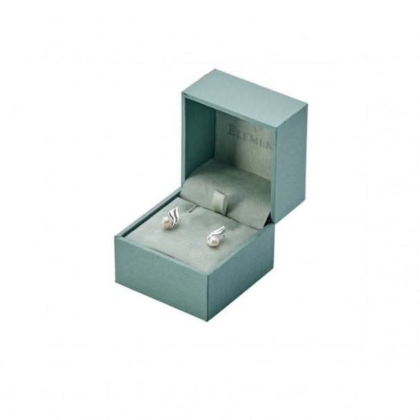 Elements Silver Rose Gold Plated Smoked Topaz Swarovski Earring Acotis Jewellery