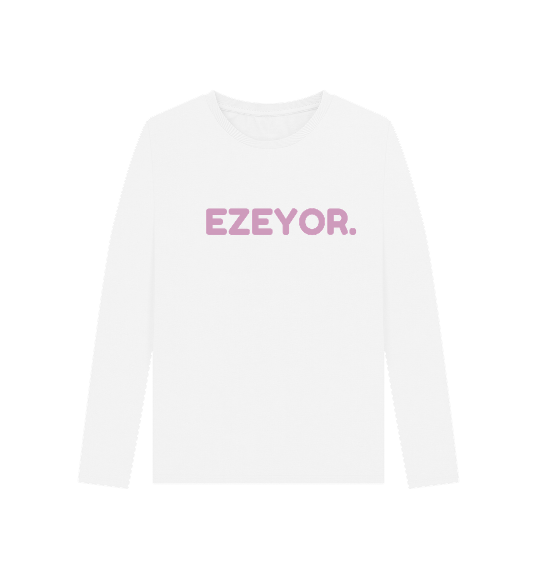 White Ezeyor Organic Cotton Long SLeeve Top