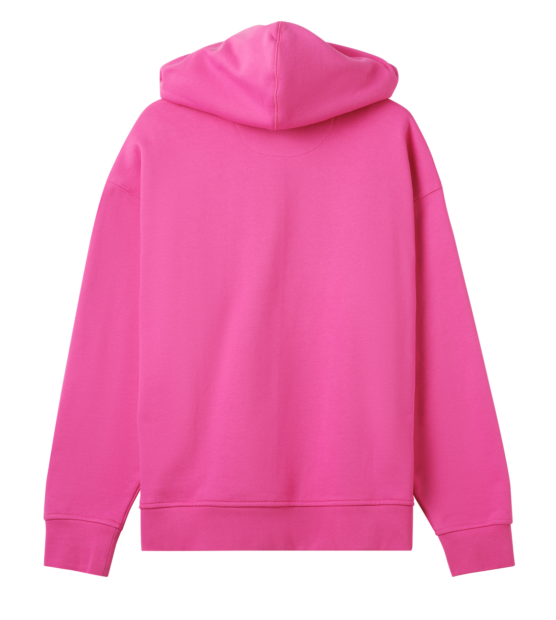 Lippy women's oversized boxy hoodie in hyper pink with dropped shoulders and chunky ribbing