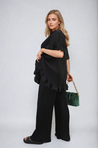 Ruffle Top and Wide Leg Trouser Co-ord Set