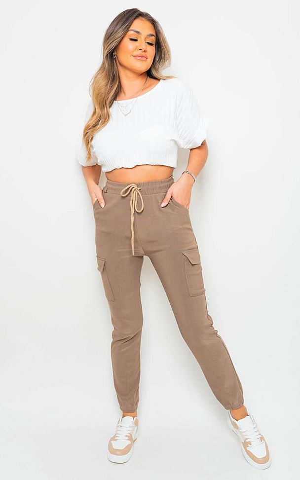 Cargo Pocket Trouser with drawstring and utility pockets, stylish and functional for outdoor adventures.