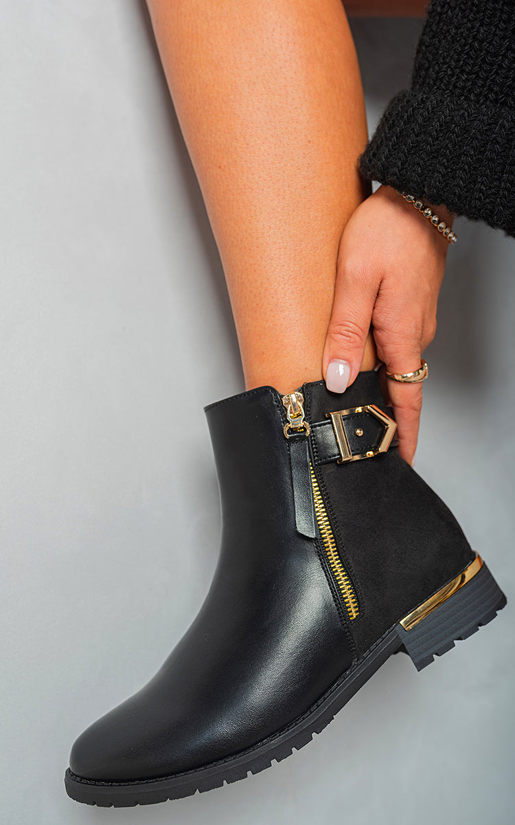 Buckle Chelsea Ankle Boots