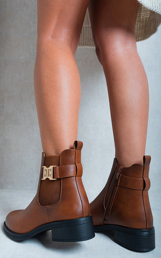 Side Buckle Chelsea Ankle Boots