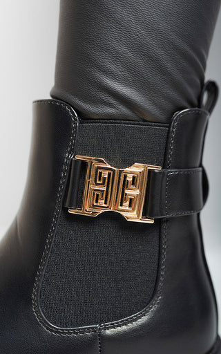 Side Buckle Chelsea Ankle Boots