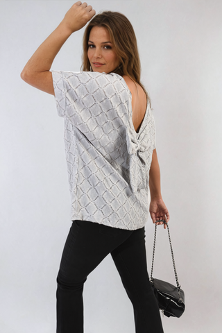 Bow Back Eyelet Top