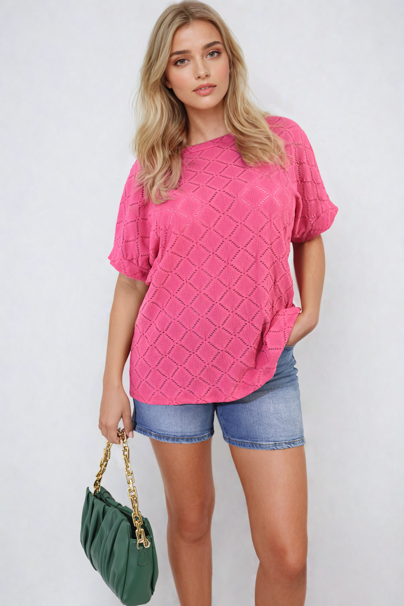 Bow Back Eyelet Top