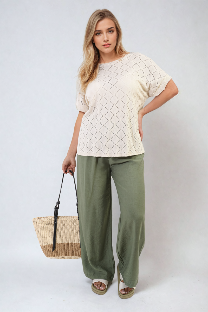 Bow Back Eyelet Top